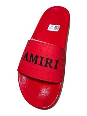 Men Red Slide Sandal - Men's Slip-On Pool Slide